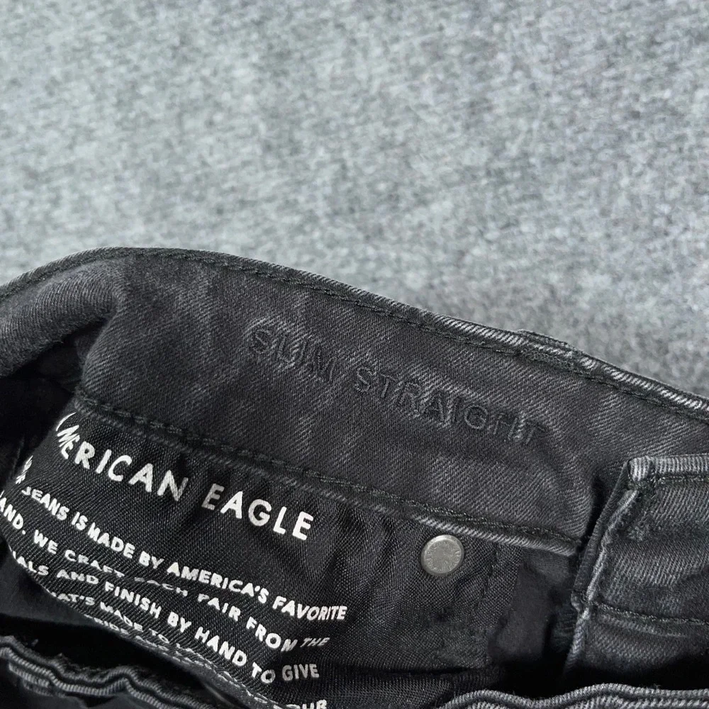American Eagle‎ Slim Straight Jeans Mens 30x32 Next Level Flex Black Denim